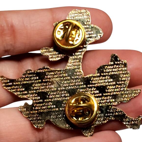 Goofy Cowboy Duck Sparkly Sash Pin 1.5" - Picture 3 of 4